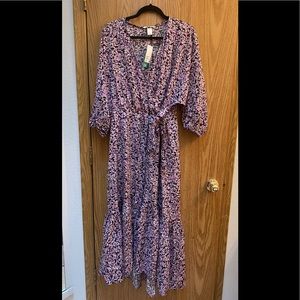 H&M Floral faux wrap dress